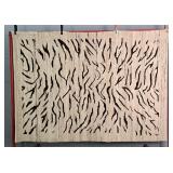 Brown Zebra Print High Quality Hook Accent Rug