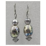 Sterling Silver Glass And Crystal Pierced