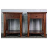 2x The Bid Mahogany End Tables W/ Drawer