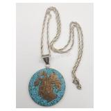 Mexico Sterling Silver Tribal Face Chipped