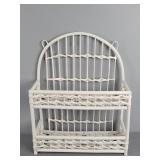 Vintage White Wicker Shelf Unit