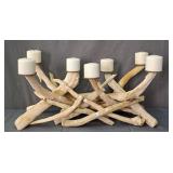 Natural Bleached Driftwood Candelabra W/ 7 Candles
