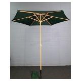 Metal Framed Canvas Beach Umbrella W/ Sand Screw