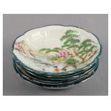 4 Pc Hand Painted Japanese Decorative Bowls 5"