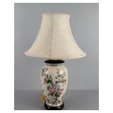 Embossed Hand Decorated Oriental Floral Lamp