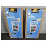 2x The Bid Plano 4 Tier Plastic Shelf Unit