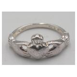 Sterling Silver 925 Claddagh Ring Sz 8