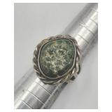 Sterling Silver Old Pawn Navajo Green Turquoise