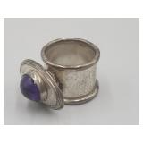 Sterling Silver Bold Amethyst Ring Sz 6.5 Tw