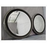 2x The Bid Vintage Pottery Frame Wallhung Mirror