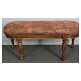 Powell Furn Wood Frame Upholstered Bench Seat