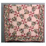 Homemade Twin Size Floral Quilt