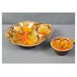 Vintage Vibrant Orange & Yellow Chip & Dip
