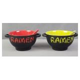 2x The Bid World Market Ramen Bowls W/ Spoons
