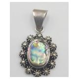 Sterling Silver 925 Mexico Abalone Pendant Tw
