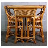 3 Pc Set Natural Wicker & Rattan Bistro Set
