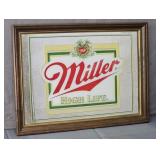 Miller Brewing Co Vintage Wood Framed Beer Sign