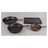 4x The Bid Assorted Cast Iron Cookware