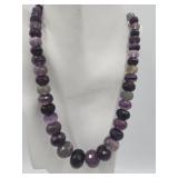 Sterling Silver Amethyst Beaded Necklace