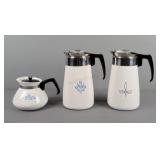 3x Bid Vintage Corning Coffee/tea Servers