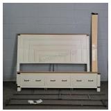 King Size Mfg Wood Bed W/ 3 Drawer Linen Chest