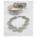 Tibetan Elephant Design Cuff Bracelets And Link