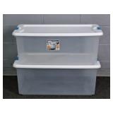 2x Bid Sterilite Plastic Storage Totes W/ Lids