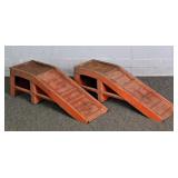 Pair Vintage Heavy Gauge Metal Auto Ramps