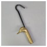 Vintage Brass Duck Head Flue Damper Pull Hook