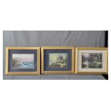 3x The Bid Framed Thomas Kincaide Prints
