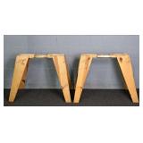 Pair Burro Brand Lg Wooden Saw Horses