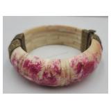 Vintage Bone & Brass Pull Pin Hinged Bangle