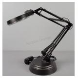 Black Led Swing-arm Desk Lamp W/ Magnifying Glass
