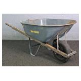 True Temper Steel Tray Wood Handled Wheel Barrow