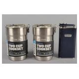 3x Bid Stanley 2 Cup Cookset And Flask