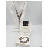 Beautiful 3 Pc Crystal And Stone Victorian Style