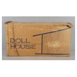 Vintage Unassembled Mfg Wood Doll House In Box