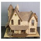 Vintage Custom Wood Dollhouse W/ Stone Veneer