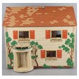 Vintage Mfg Wood Dollhouse On Lazy Susan