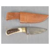 Marbles No. 520? Damascus Knife W/leather Sheath