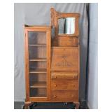 Antique Oak Side By Side Dropfront Secretary