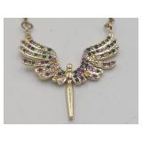 Sparkling Flying Bird Or Angel Multi Rhinestone