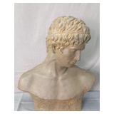 Weathered Brown Neoclassical Bust Sculpture