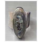 Sterling Silver Abalone Ring sz 8 tw 11.g