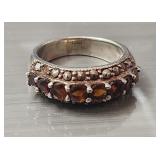 Sterling Silver Garnet Ring sz 6 tw 4.8g