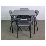 5 Pc Set Folding Metal Card Table W/ 4 Chairs