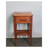 Small Vintage Maple Stand W/ Drawer & Shelf