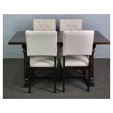 5 Pc Set Solid Wood Dining Table W/ 4 Chairs