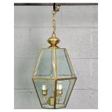 Brass & Glass Hanging 3 Light Fixture