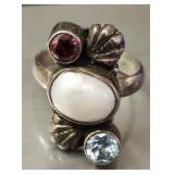 Sterling Silver Multi Gemstone Ring
